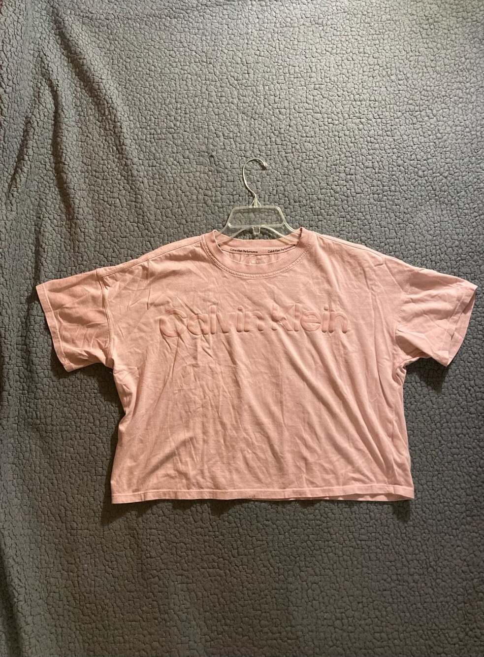 Calvin Klein Performance Pink Cropped Short Sleeve T-Shirt